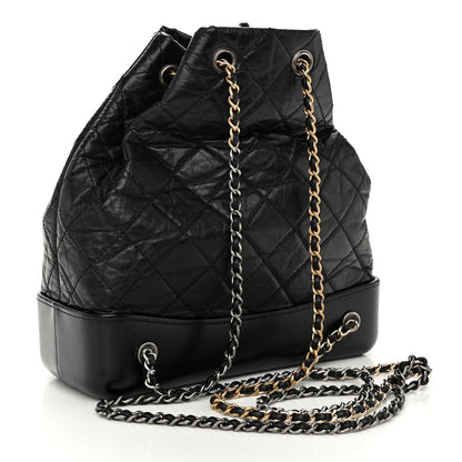 Chanel Aged Calfskin Quilted Gabrielle Backpack Black 3 of 10