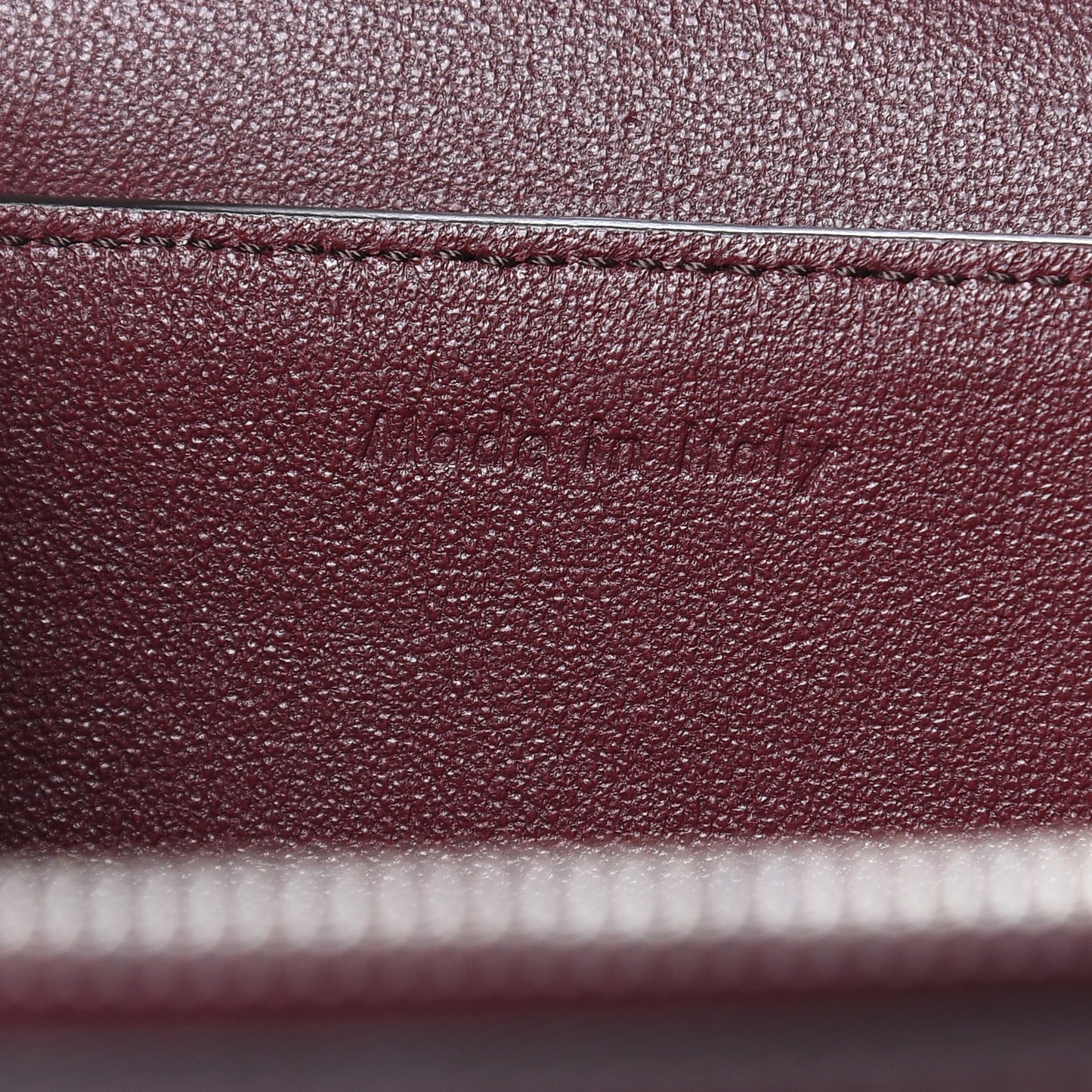 Shiny Smooth Calfskin Medium Frame Shoulder Bag Burgundy Tan