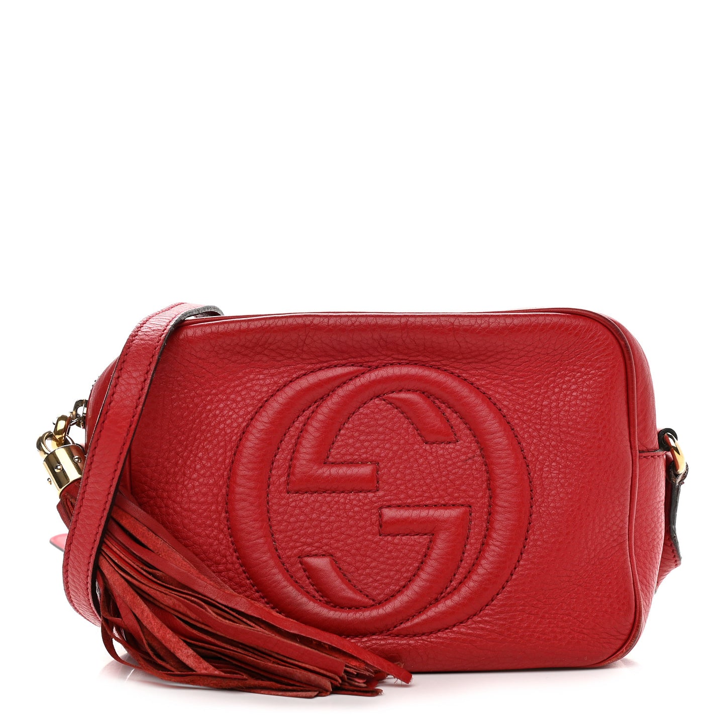 Pebbled Calfskin Small Soho Disco Bag Tabasco Red