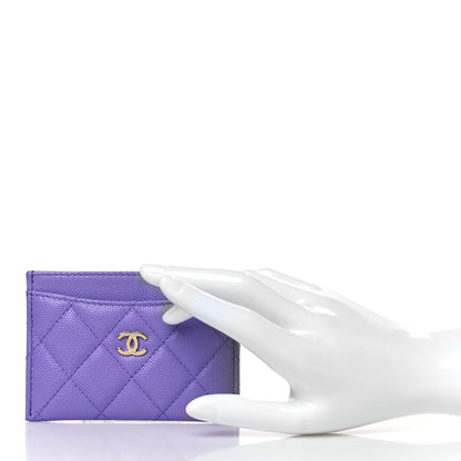Chanel Caviar Quilted Card Holder Purple 2 of 9