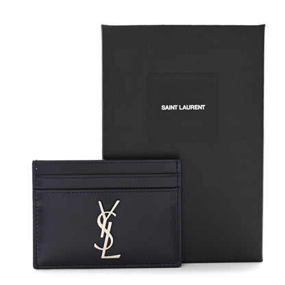 Saint Laurent Calfskin Monogram Credit Card Case Dark Notte 8 of 8