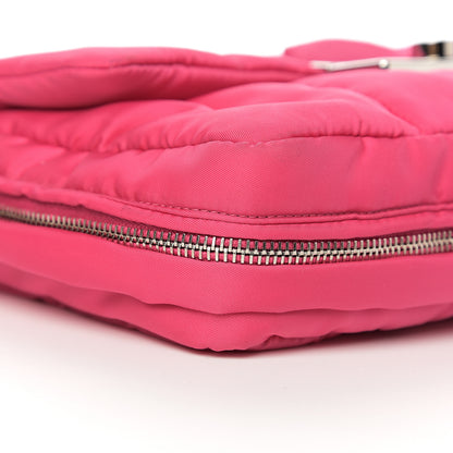 Prada Tessuto Nylon Bomber Sound Chain Flap Shoulder Bag Fuxia 7 of 8