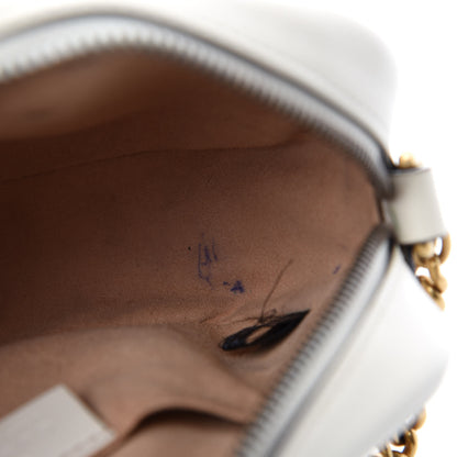 Gucci Calfskin Matelasse Mini GG Marmont Chain Shoulder Bag White 8 of 13