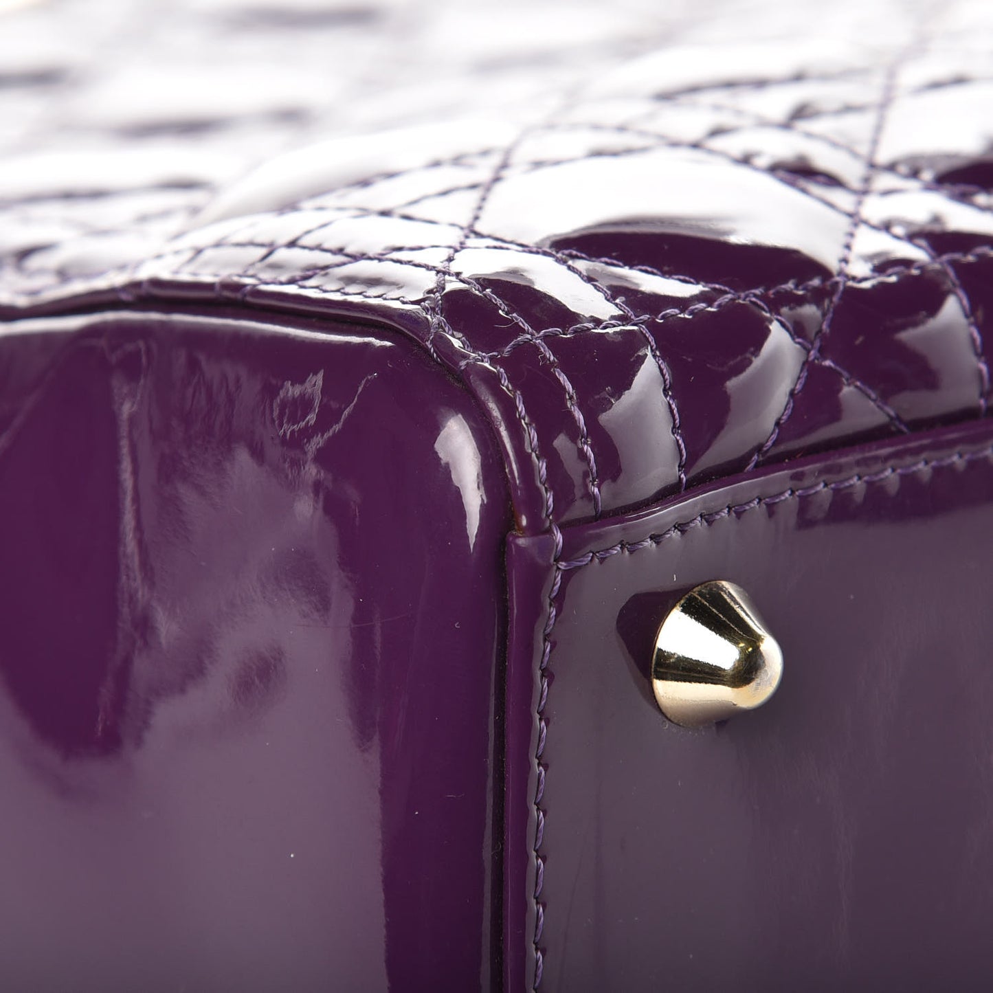 Patent Cannage Large Lady Dior Violet Purple
