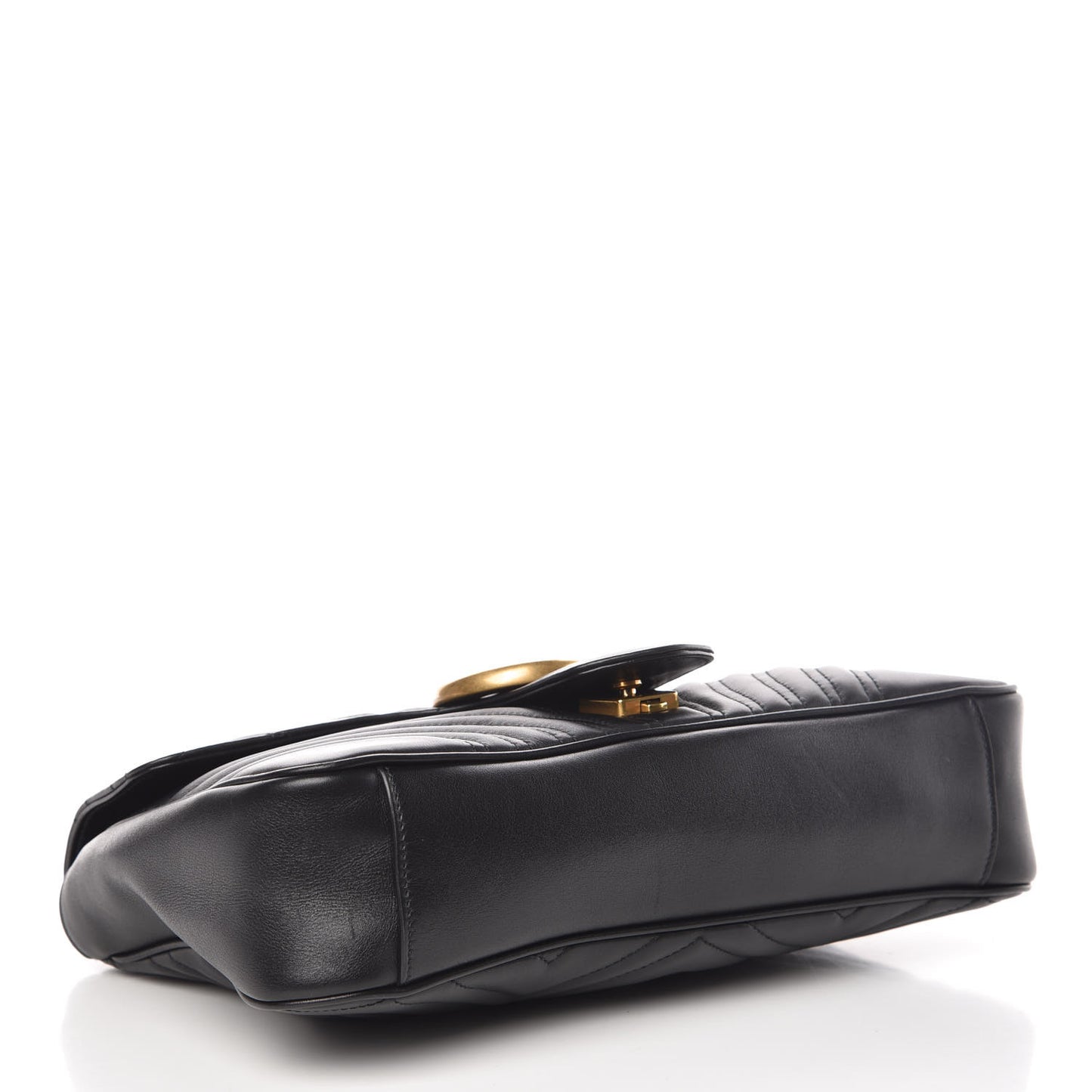 Calfskin Matelasse Medium GG Marmont Shoulder Bag Black