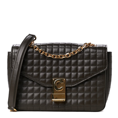 Celine Calfskin Quilted Medium C Bag Khaki 1 of 4