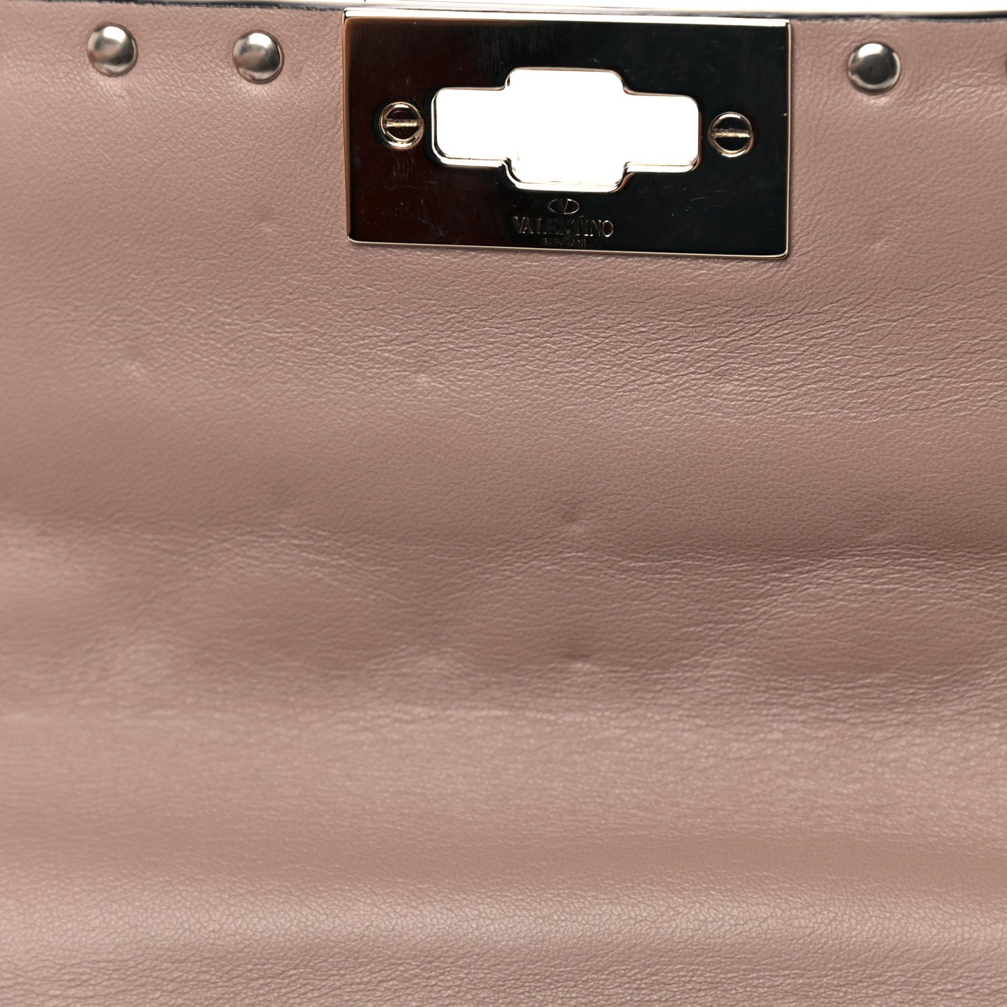 Lambskin Medium Rockstud Spike Shoulder Bag Poudre