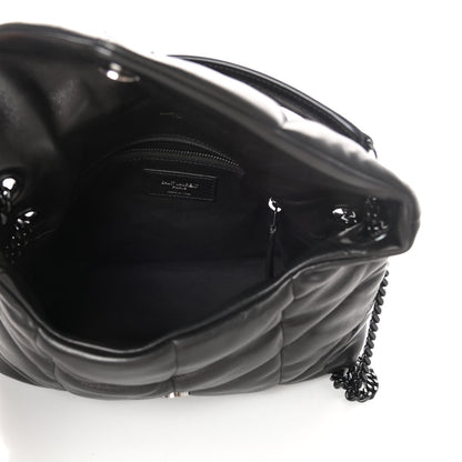 Saint Laurent Lambskin Quilted Small Loulou Puffer Monogram Chain Satchel Black 6 of 10
