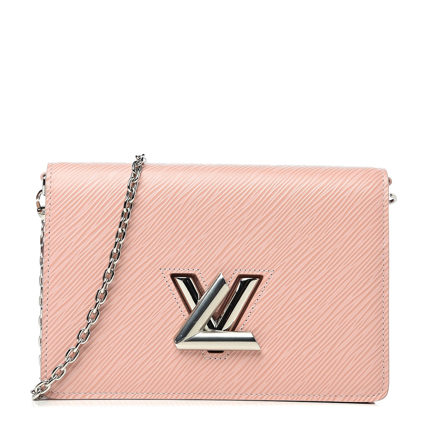 Epi Twist Belt Chain Wallet Rose Ballerine