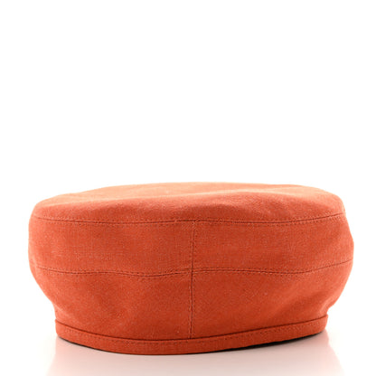 Hermes Denim Saint Honore Cliquetis Beret Hat 56 Orange Meranti 4 of 9