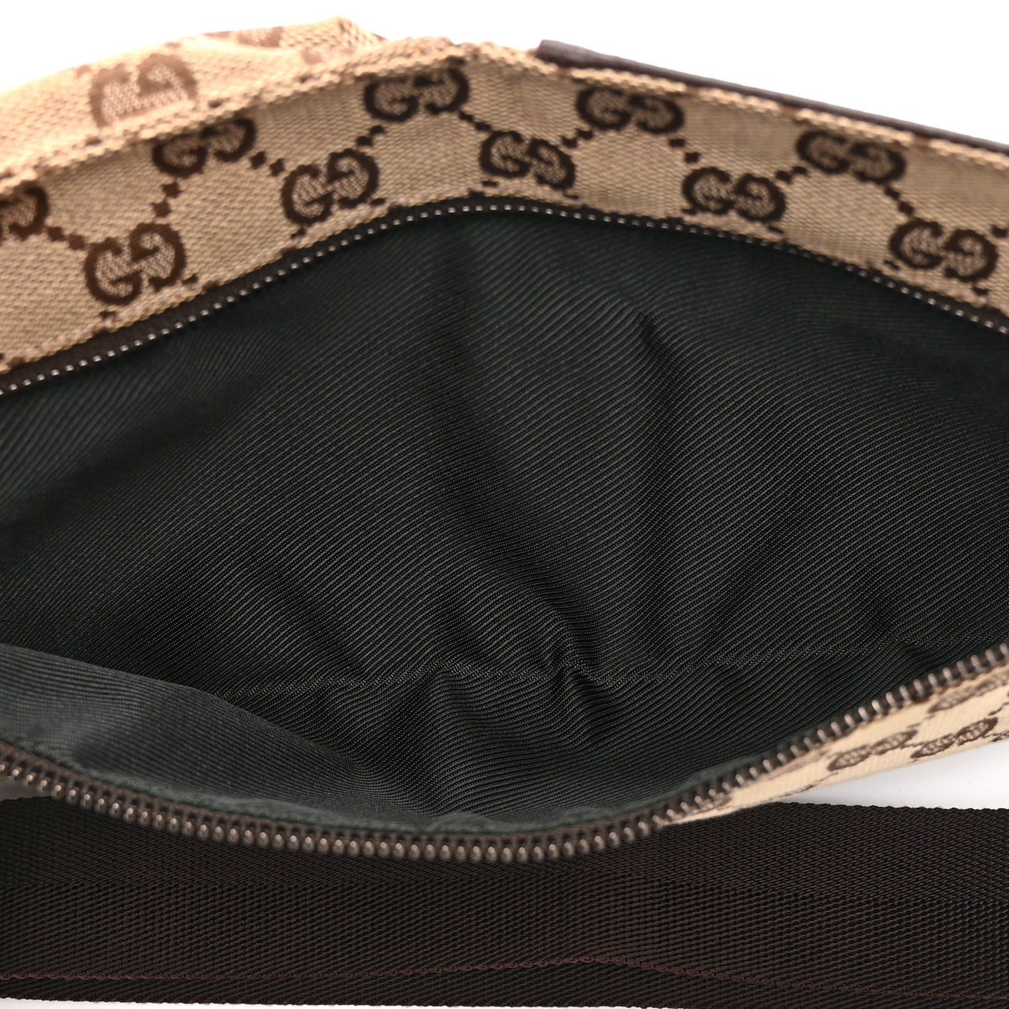 GG Monogram Double Pocket Belt Bag Dark Brown