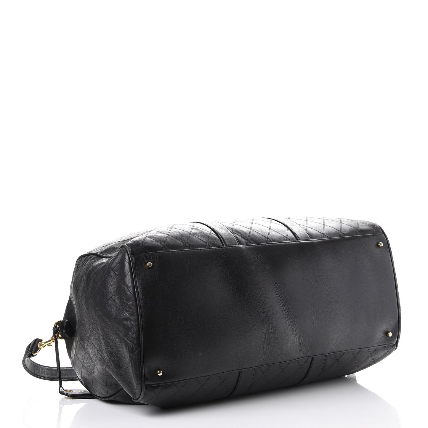 Calfskin Stitched Duffel Bag Black