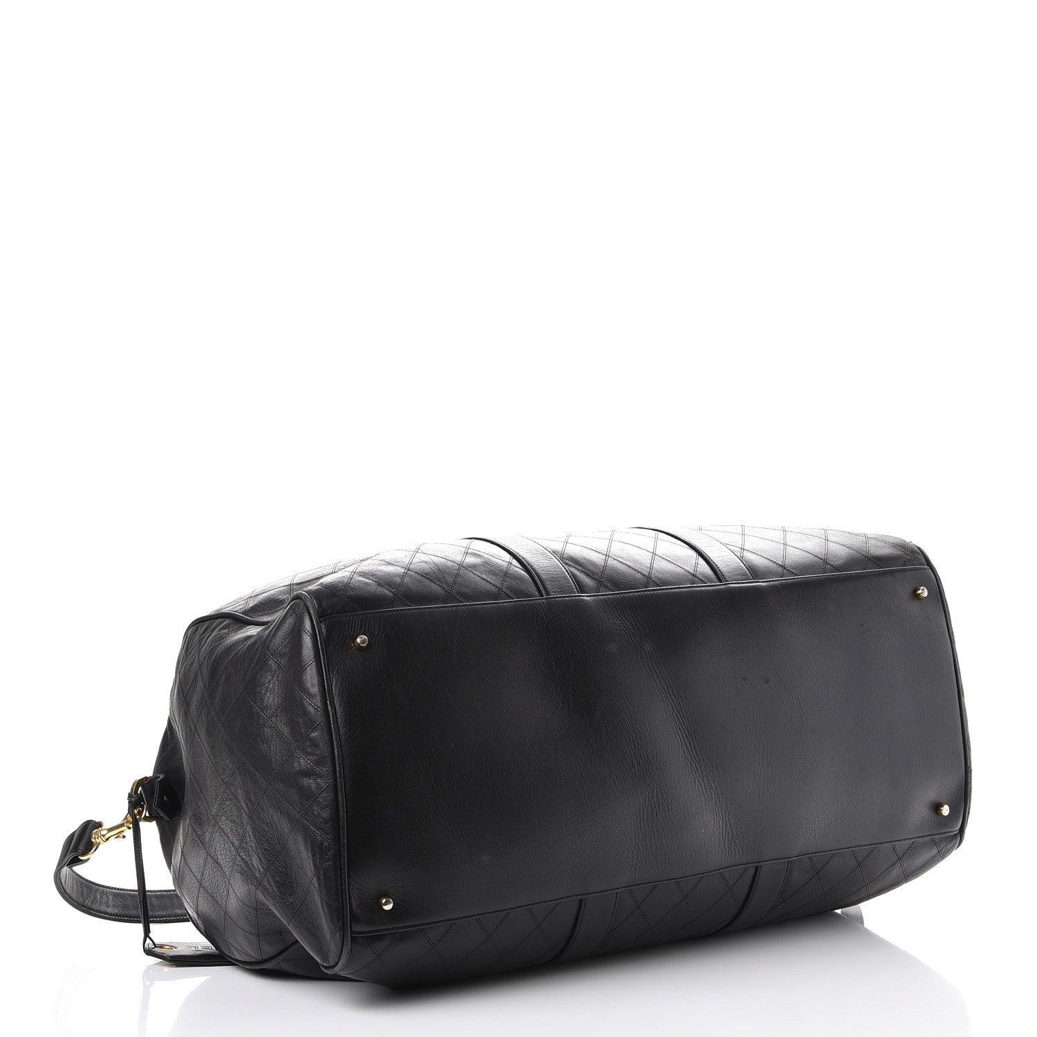 Chanel Calfskin Stitched Duffel Bag Black 4 of 16