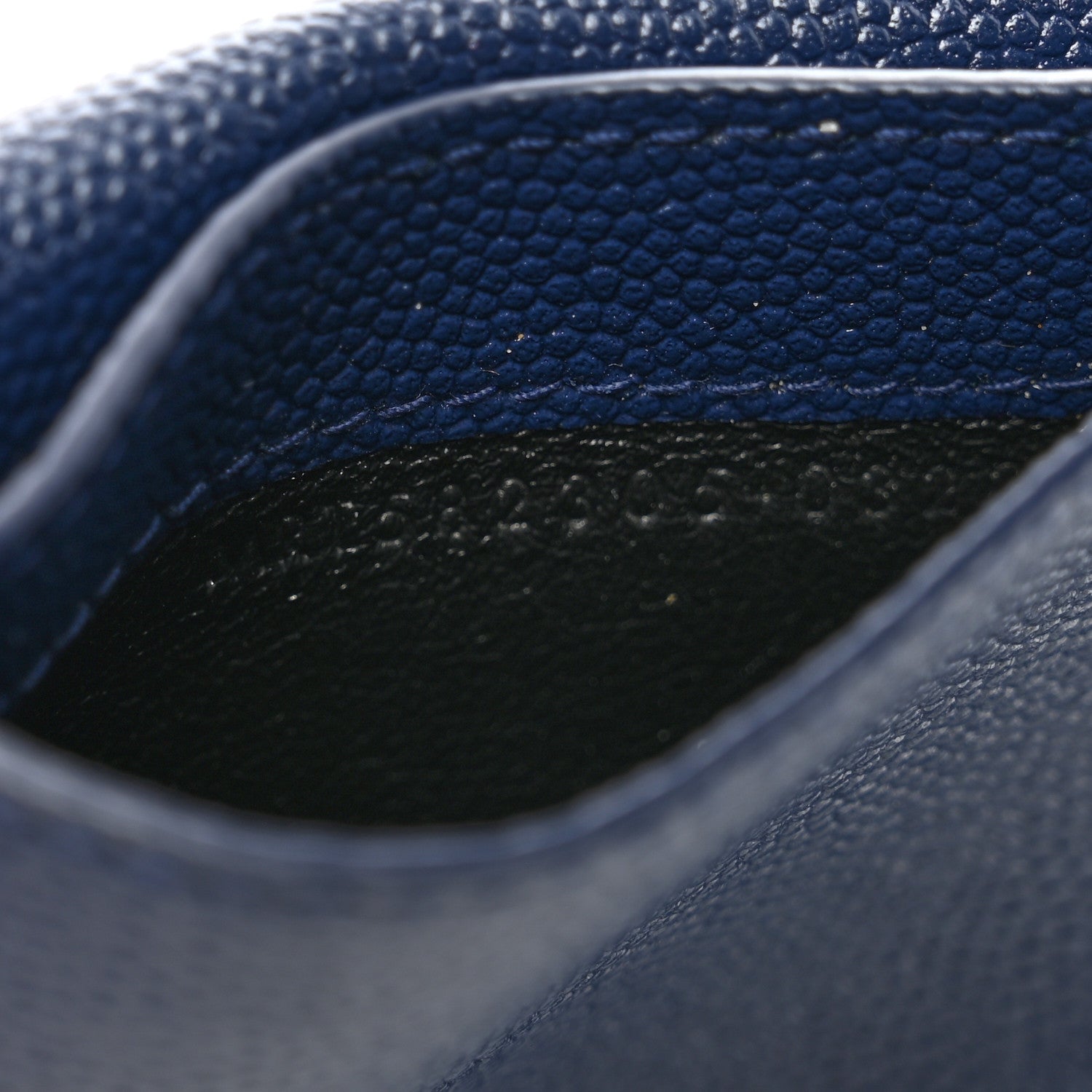 Saint Laurent Grain De Poudre Uptown Monogram Card Case Navy 7 of 8