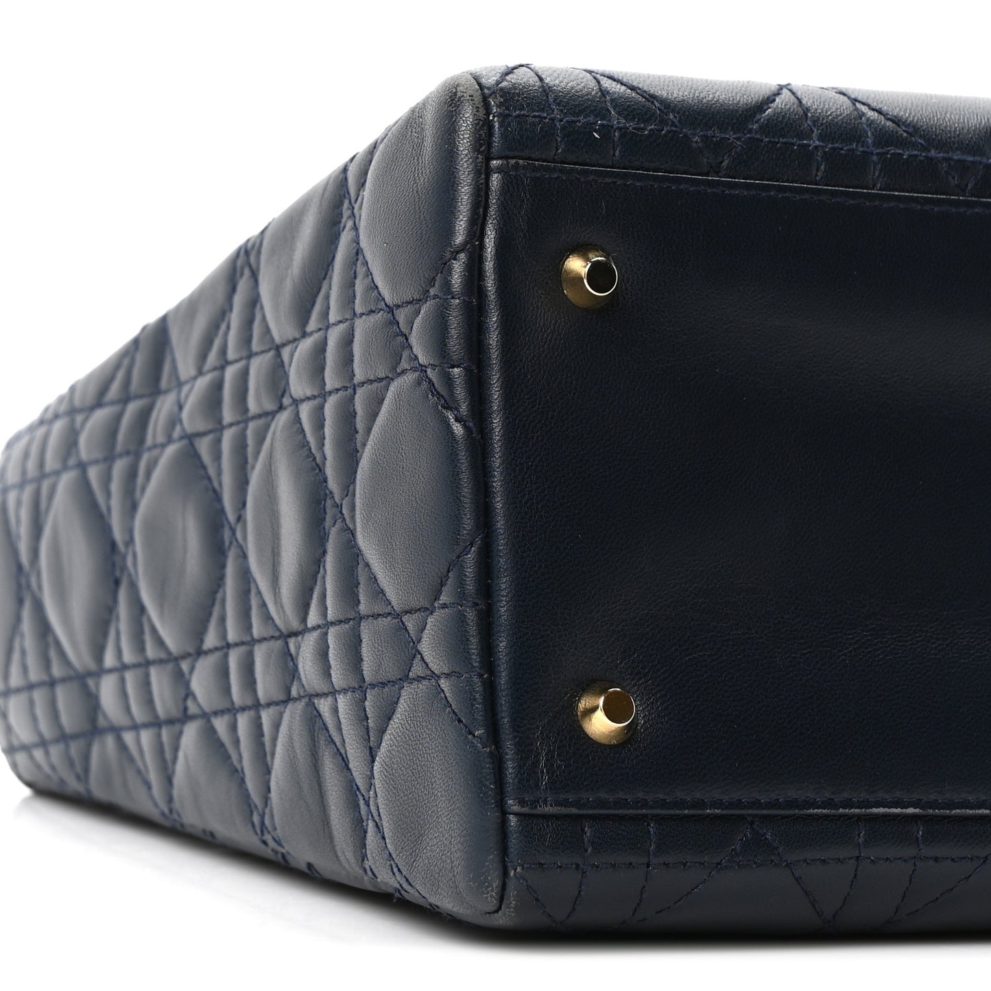 Lambskin Cannage Medium Lady Dior Navy Blue