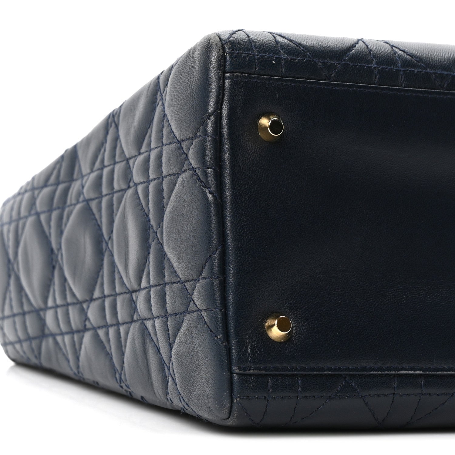 Christian Dior Lambskin Cannage Medium Lady Dior Navy Blue 8 of 9