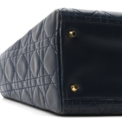 Christian Dior Lambskin Cannage Medium Lady Dior Navy Blue 8 of 9