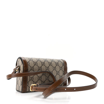 Gucci GG Supreme Monogram Mini Horsebit 1955 Shoulder Bag  Beige Brown Sugar 2 of 9