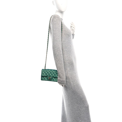 Chanel Iridescent Lambskin Quilted Mini Rectangular Flap Green 2 of 11