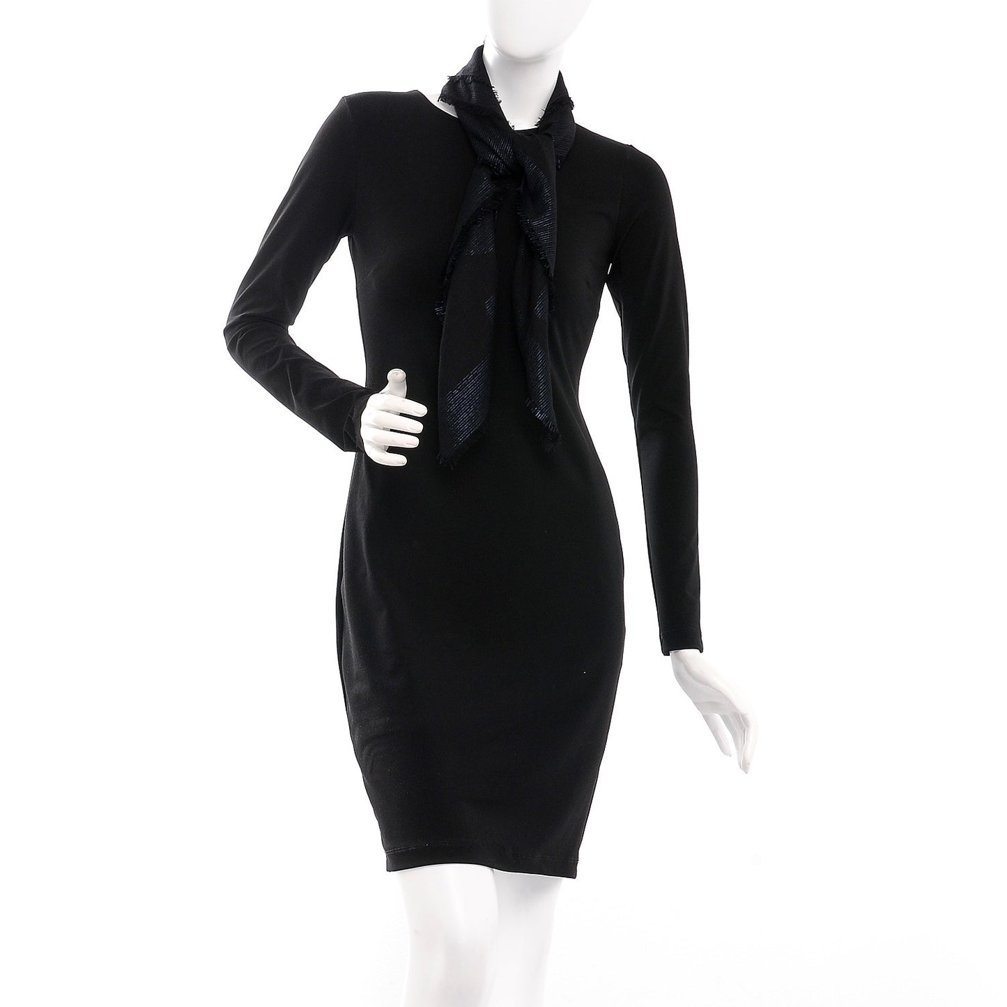 Cashmere Wool Silk CC Logo Scarf Black