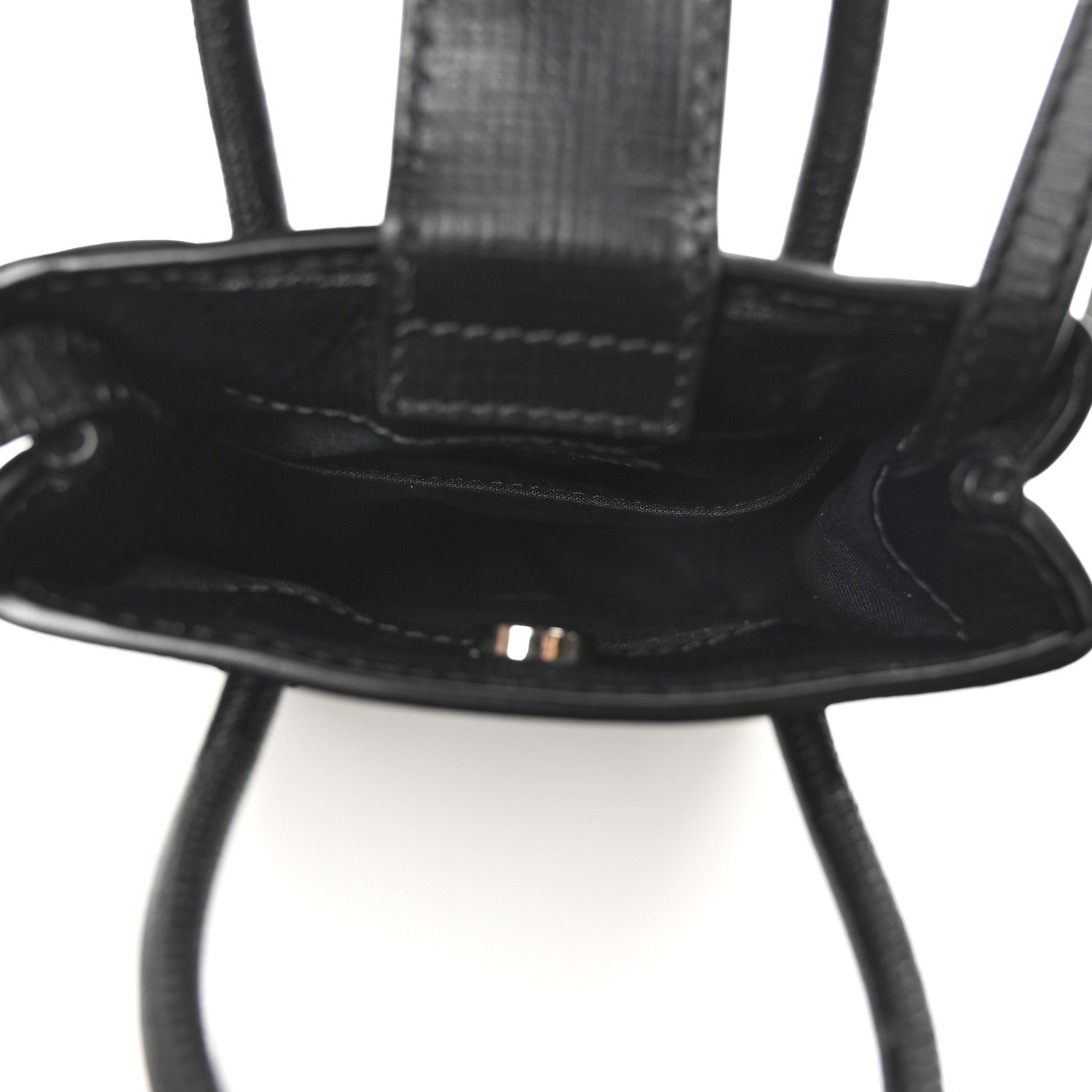 Balenciaga Squared Calfskin Logo Shopping Phone Holder Bag Black