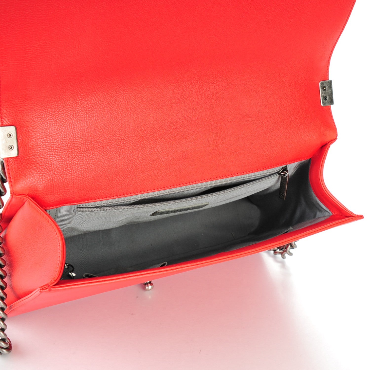 Chanel Calfskin Quilted Double Stitch Large Boy Flap Red 5 of 7