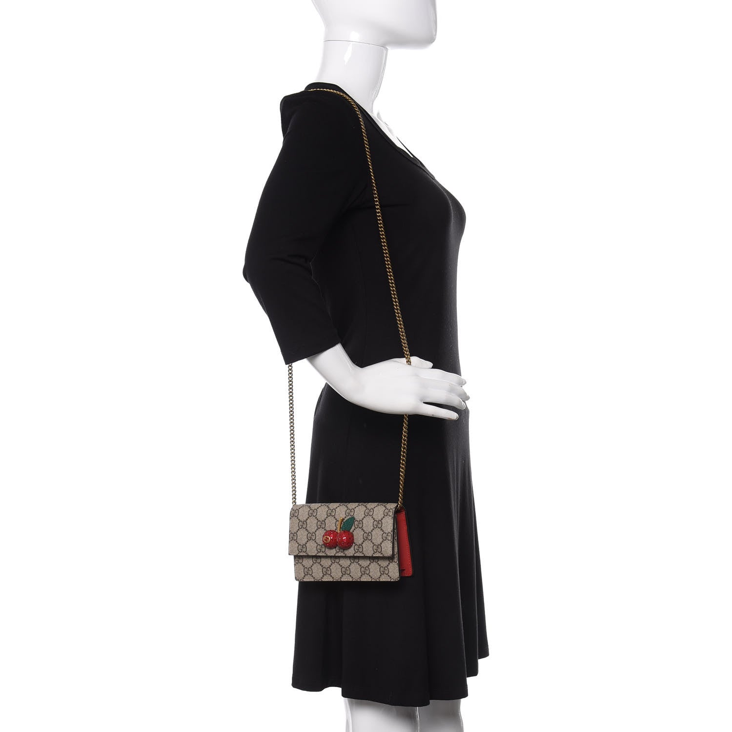 Gucci GG Supreme Monogram Mini Cherry Chain Bag 2 of 8