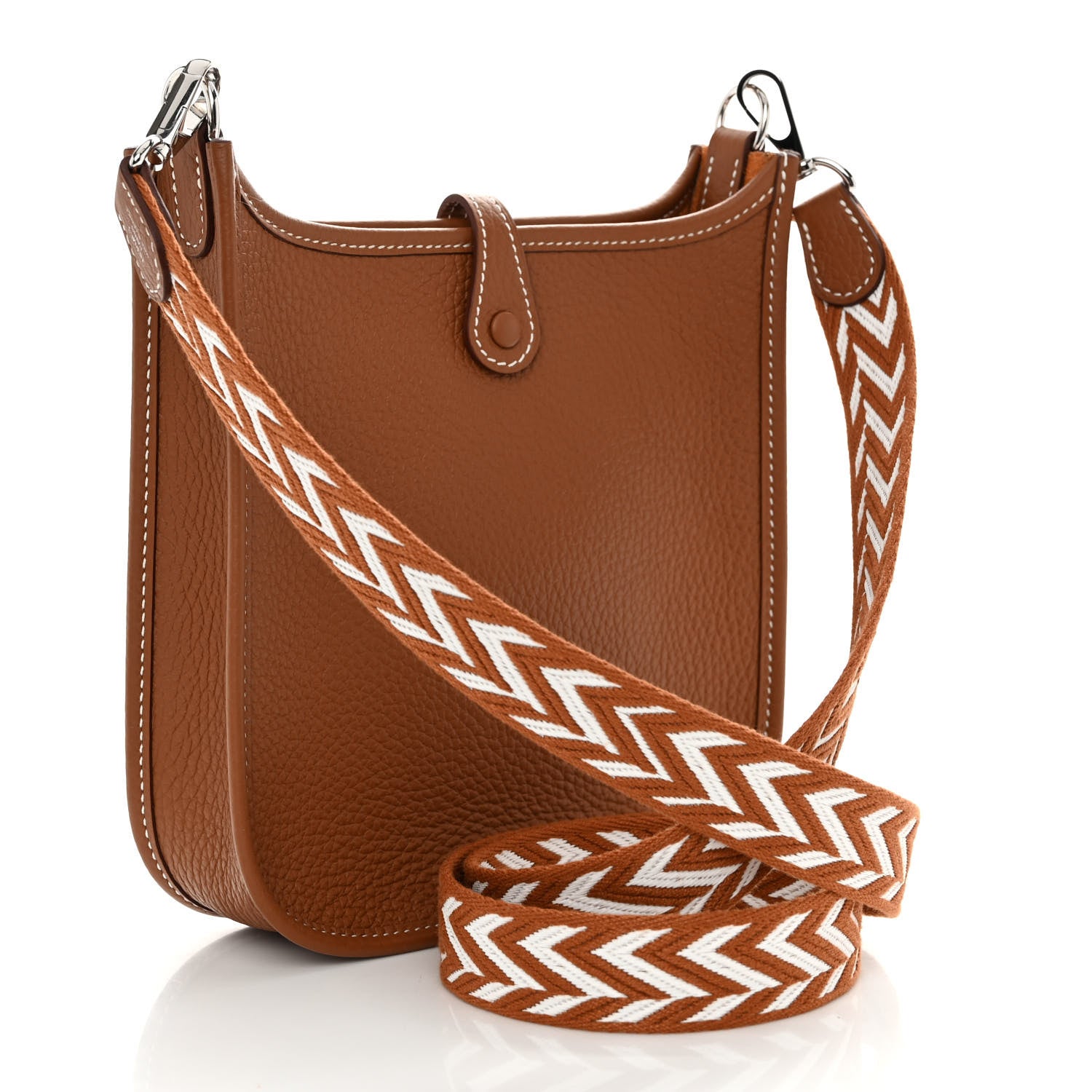 Hermes Taurillon Maurice Amazone Evelyne TPM Gold White 3 of 11