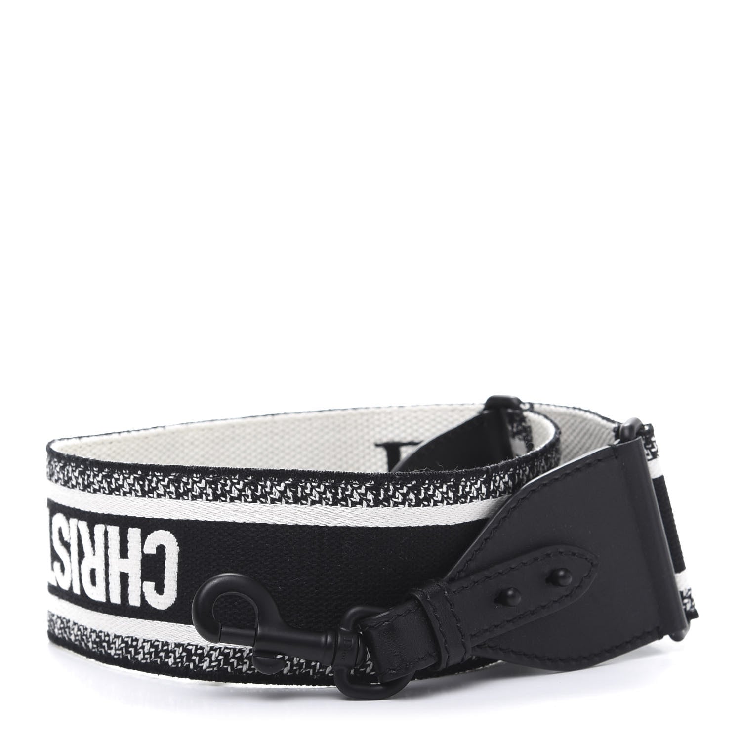Christian Dior Canvas Embroidered Shoulder Strap Black Ultramatte 1 of 4