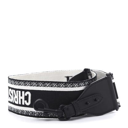 Christian Dior Canvas Embroidered Shoulder Strap Black Ultramatte 1 of 4