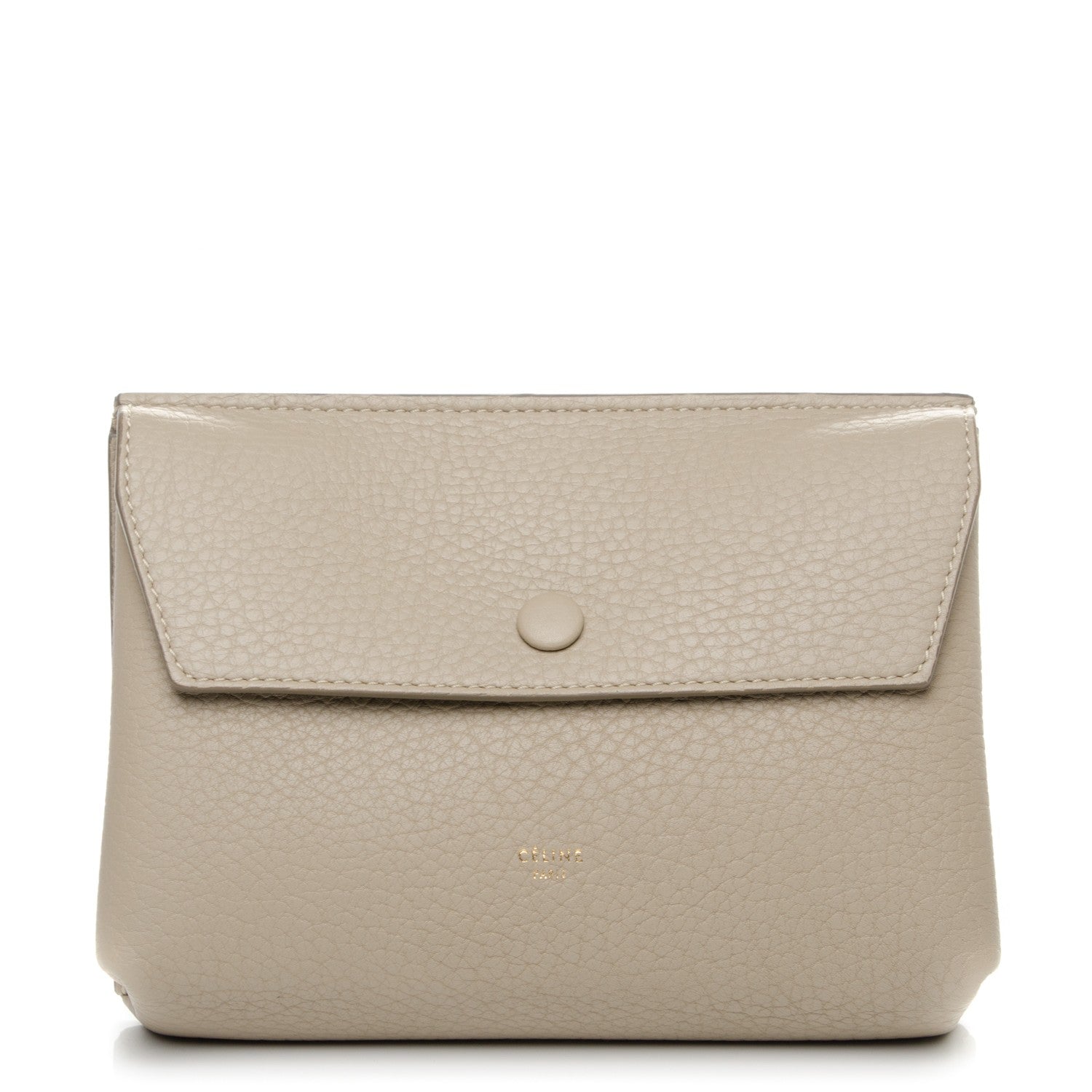 Celine Crisped Calfskin Companion Pouch Light Taupe 1 of 7