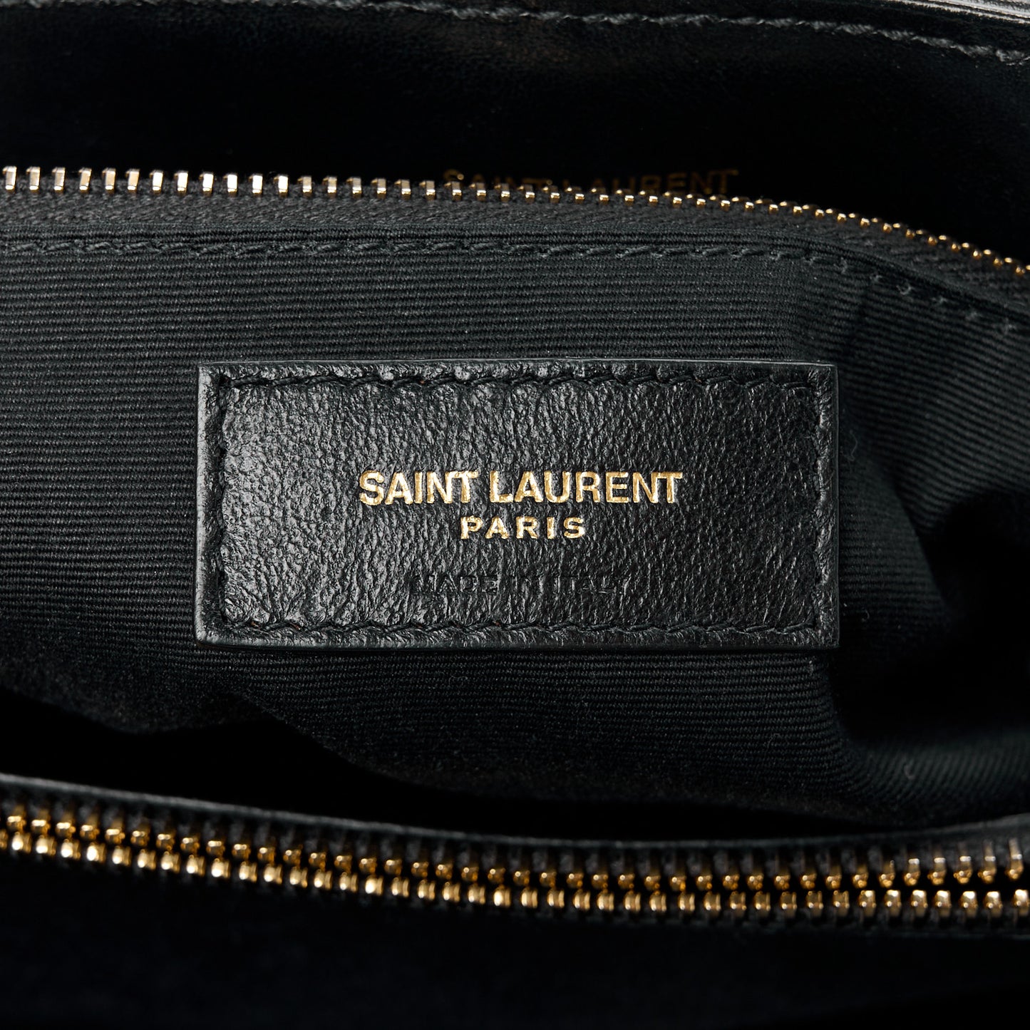SAINT LAURENT Calfskin Y Quilted Monogram Medium Loulou Chain Satchel Black