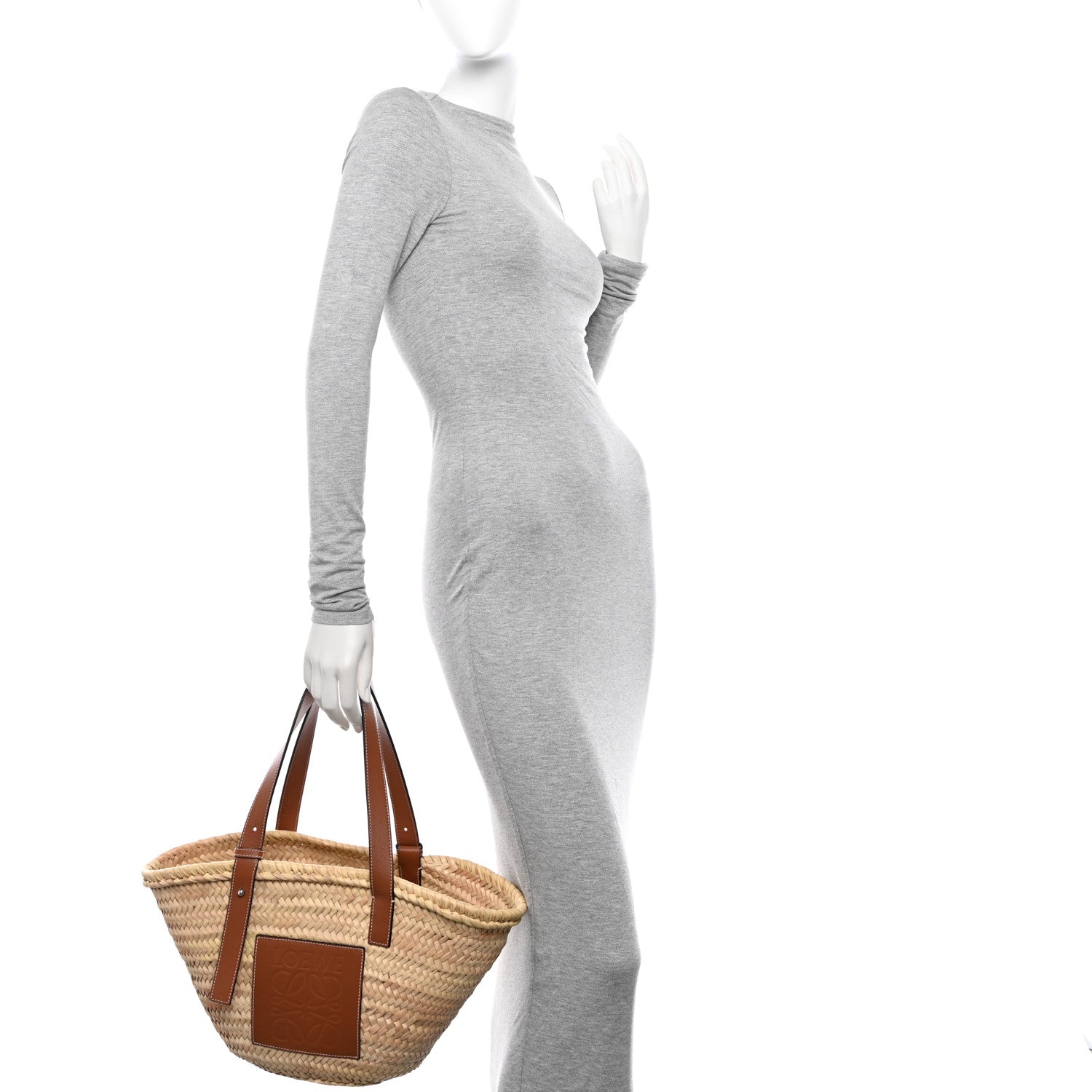 Loewe Raffia Basket Tote Bag Natural Tan 2 of 9