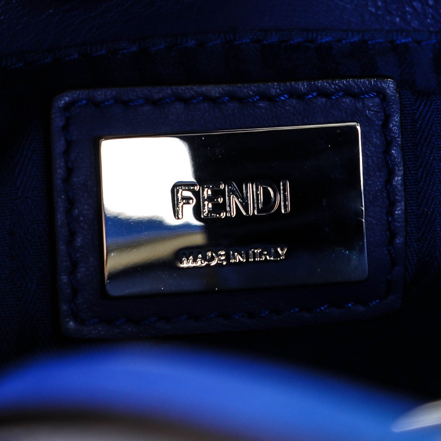 Fendi Vitello Elite Medium 2Jours Tote Blue Neon 6 of 7