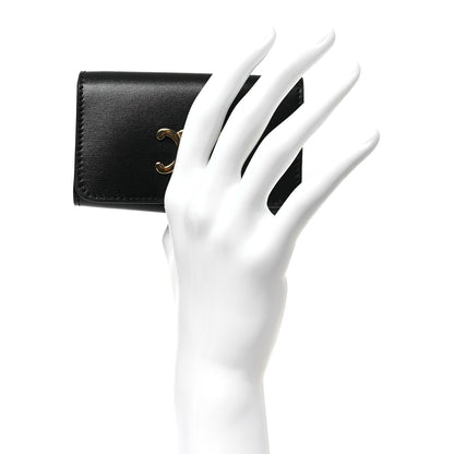 Celine Shiny Calfskin Triomphe Key Case Black 2 of 11