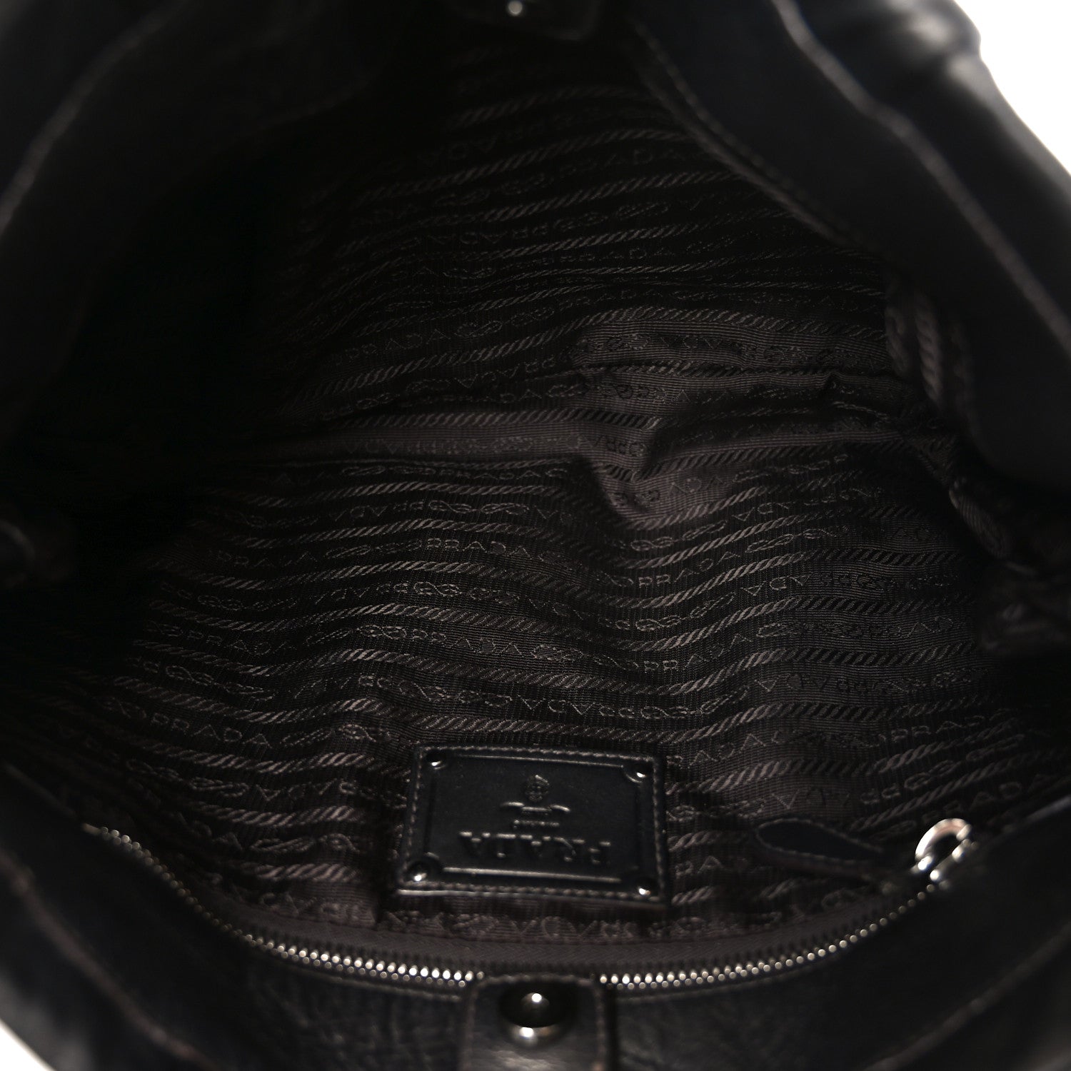 Prada Royal Calf Pleated Hobo Grafite Mordore 5 of 9