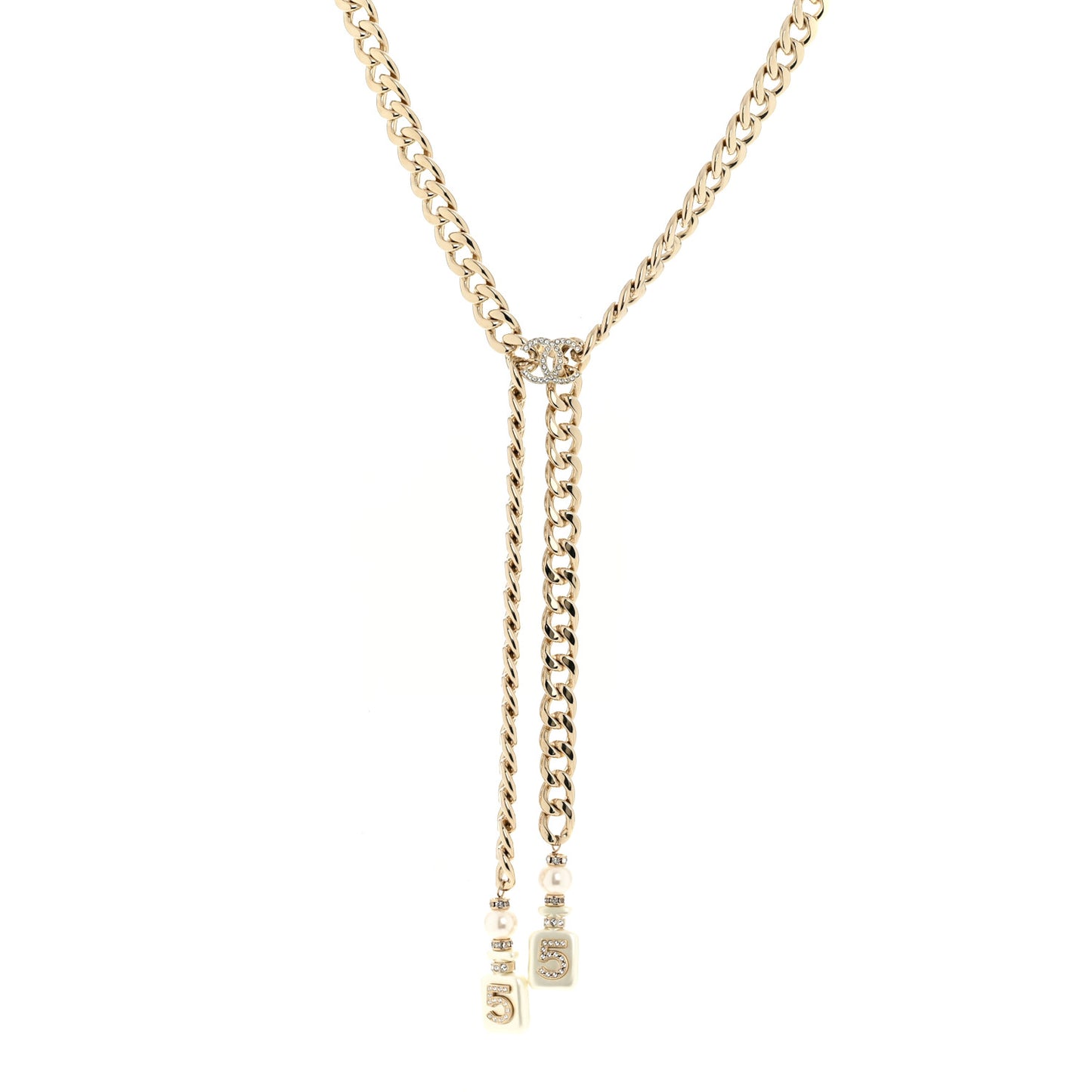 Resin Crystal CC No 5 Perfume Bottle Necklace