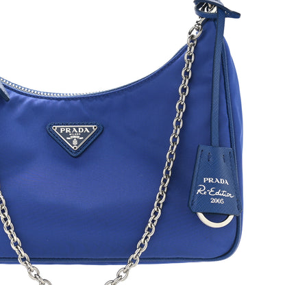 Prada Nylon Re-Edition 2005 Shoulder Bag Indaco 9 of 11