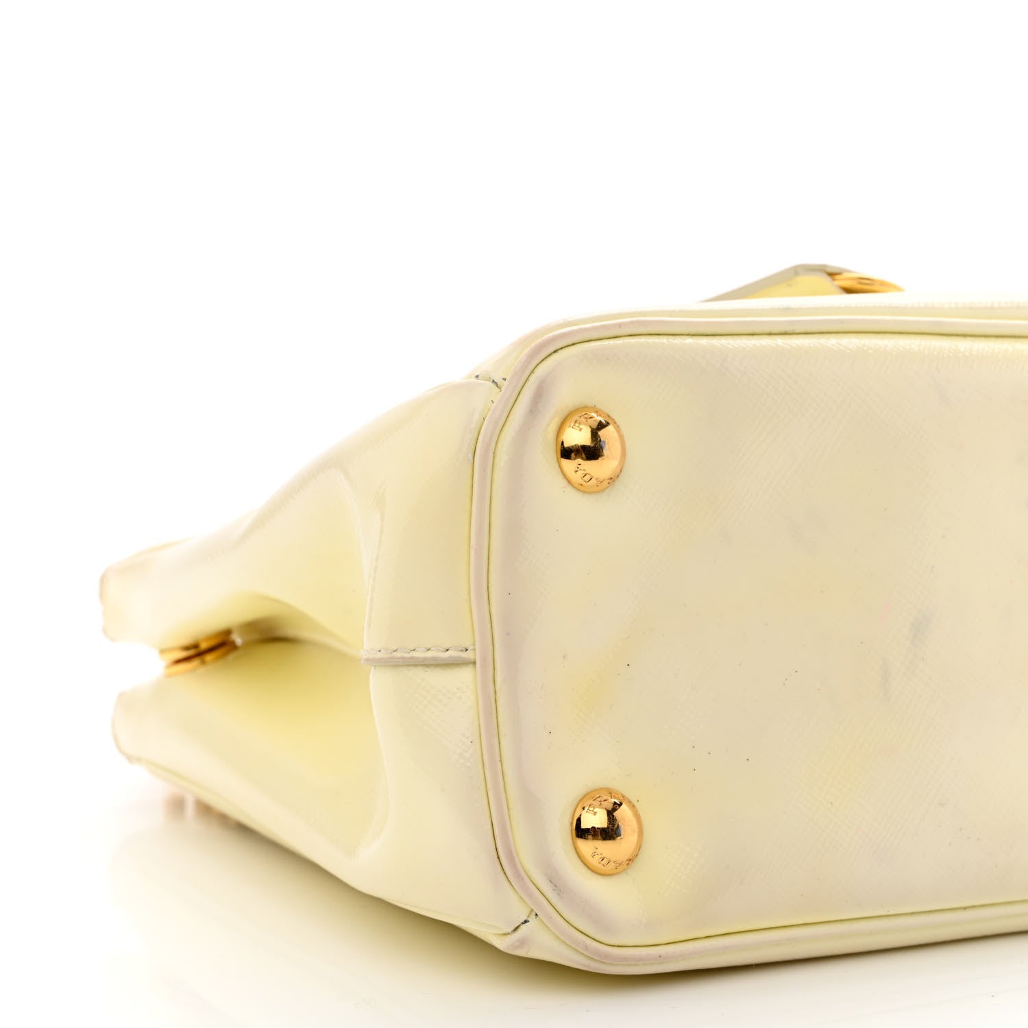 Prada Saffiano Vernice Mini Galleria Double Zip Tote Bianco 10 of 17