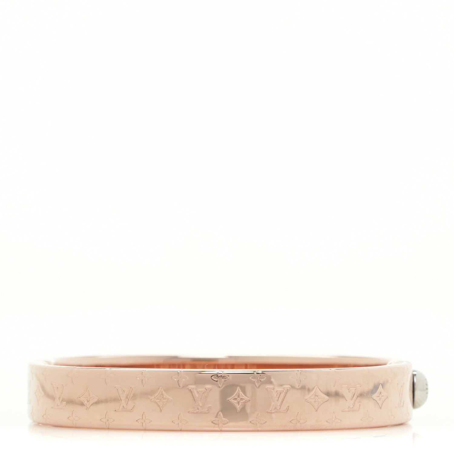 Louis Vuitton Brass Monogram Nanogram Cuff S Pink Gold 1 of 5