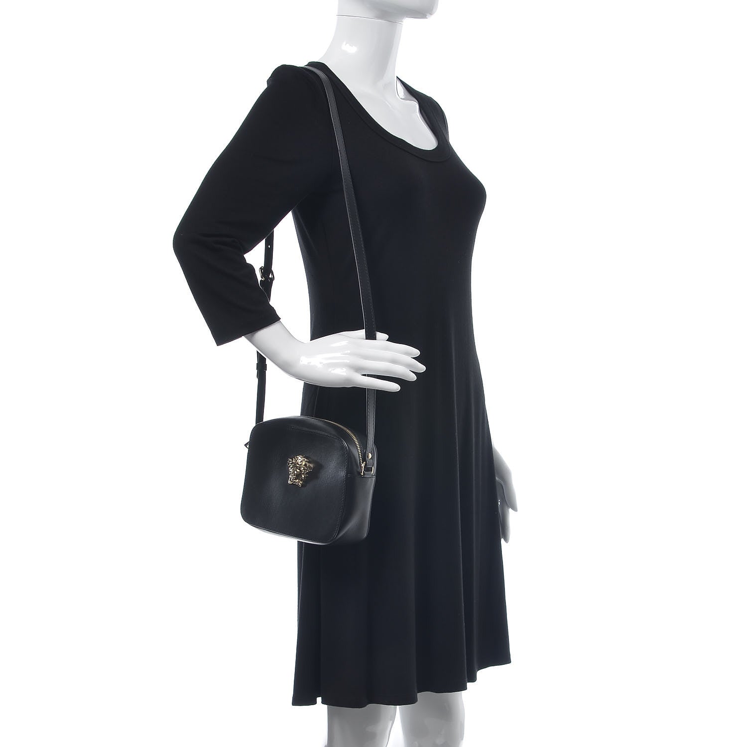 Versace Calfskin Palazzo Camera Bag Black 1 of 6