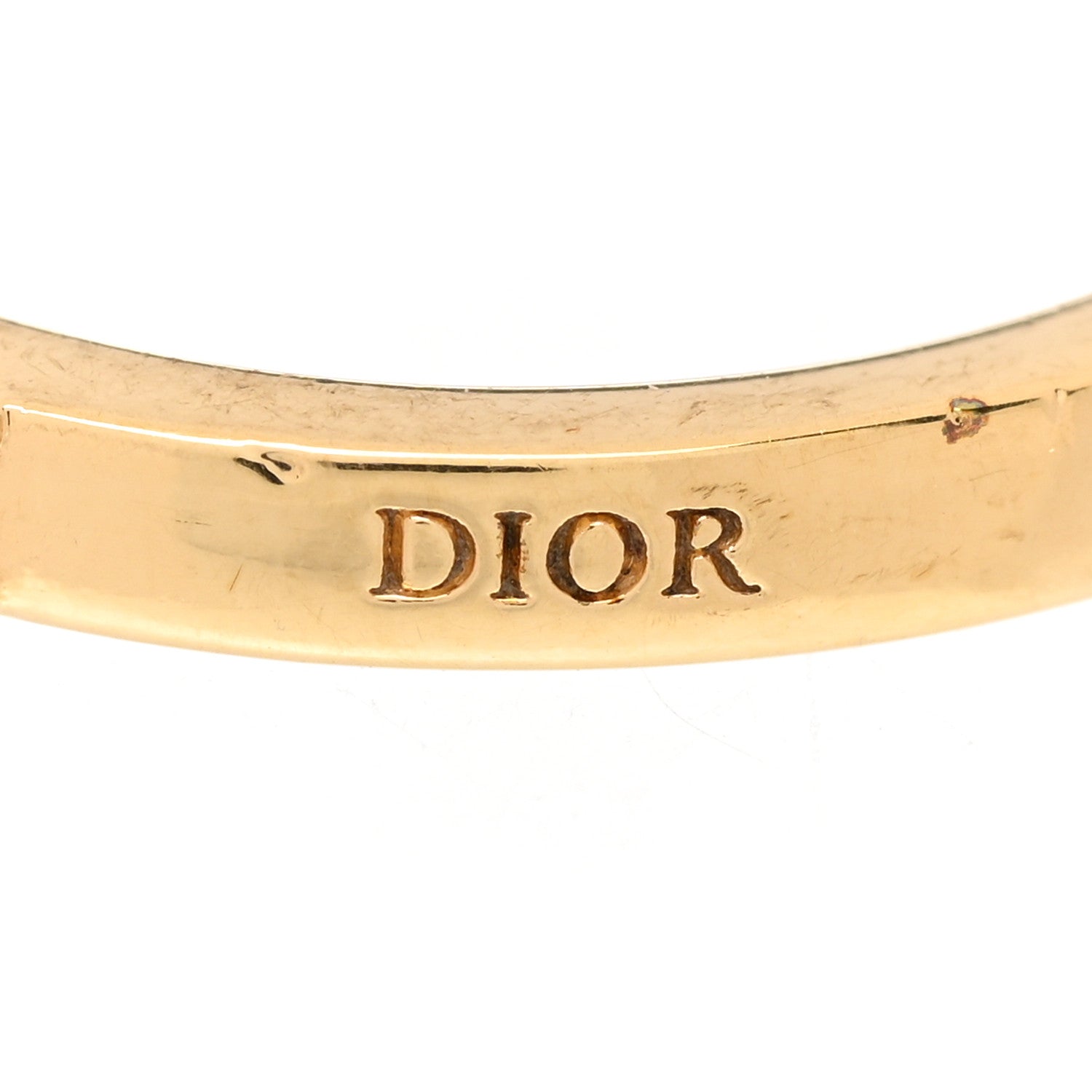 Christian Dior Metal Crystal Dio(R)evolution Ring XL 56/7.5 Gold 4 of 5