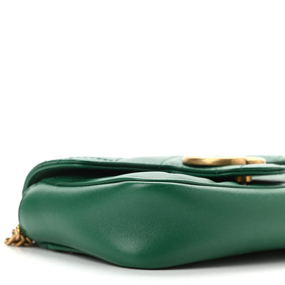 Gucci Calfskin Matelasse Super Mini GG Marmont Shoulder Bag Emerald Green 9 of 11