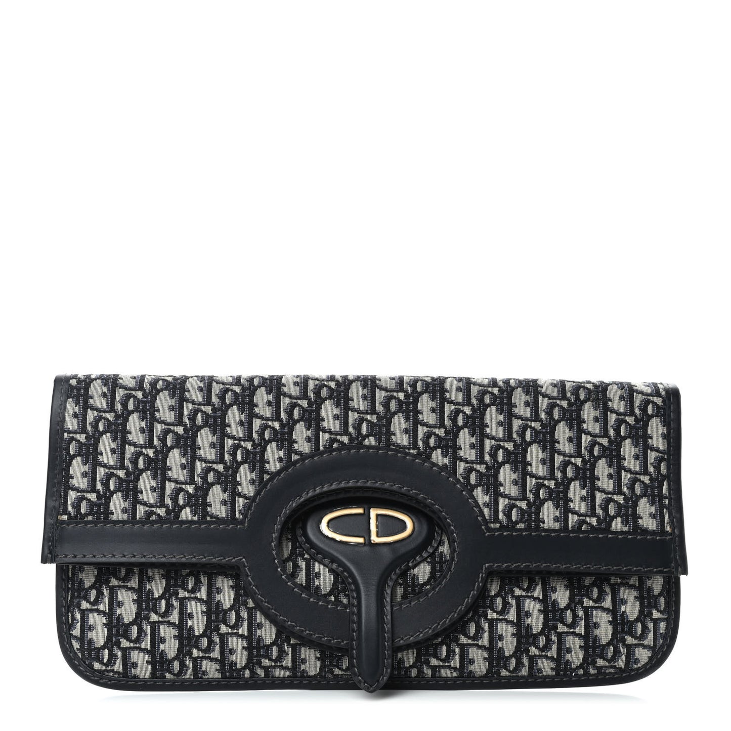 Oblique Fold Over Clutch Blue