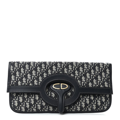 Christian Dior Oblique Fold Over Clutch Blue 1 of 10