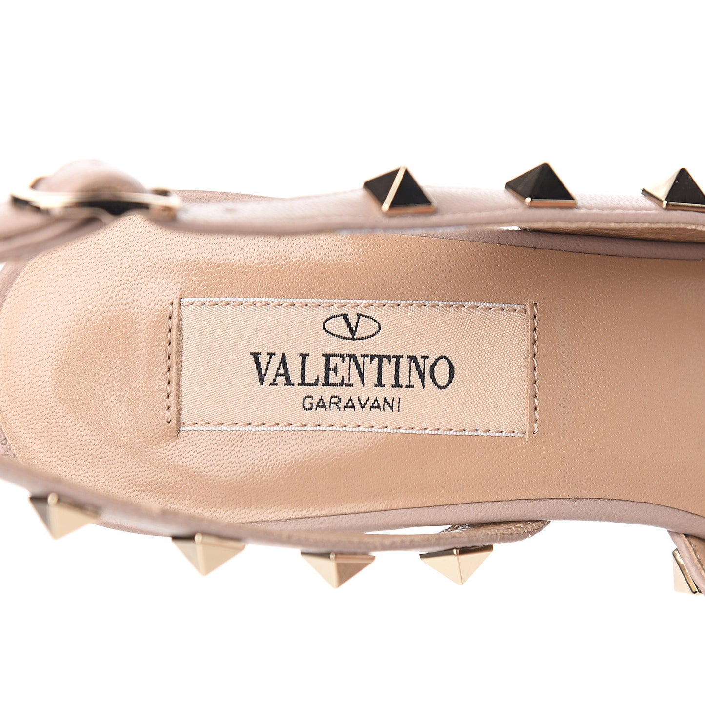 Patent Rockstud Half D'Orsay Slingback 85mm Pumps 35.5 Poudre