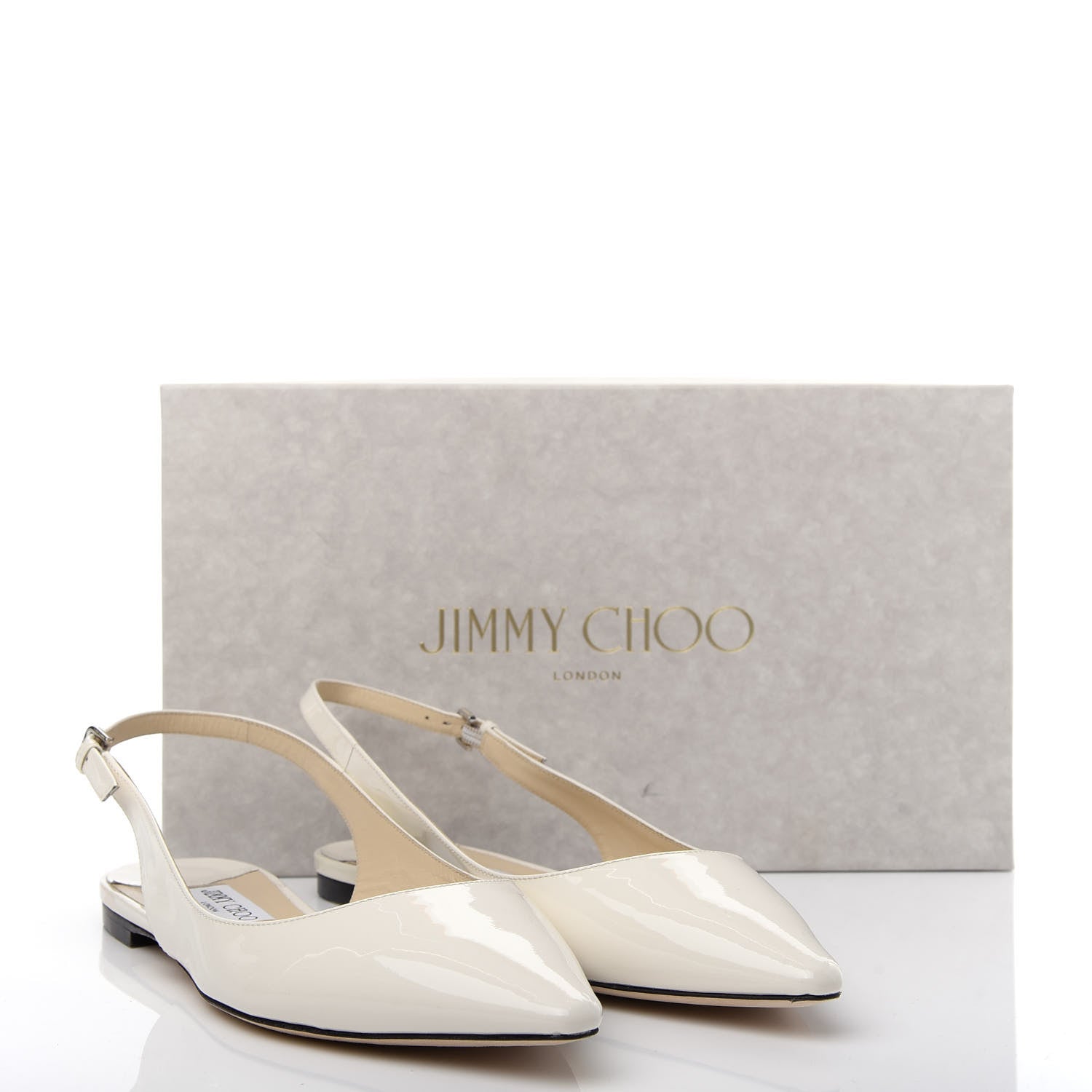 Jimmy Choo Patent Erin Slingback Flats 39 Latte 10 of 10