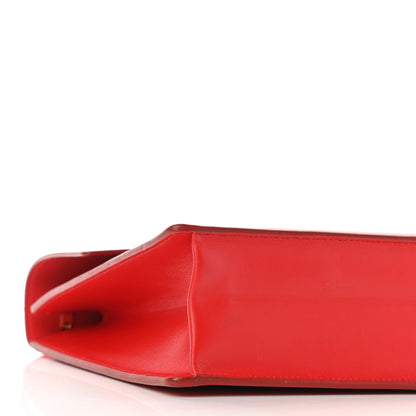 Salvatore Ferragamo Calfskin Gancio Lock Satchel Red 9 of 10