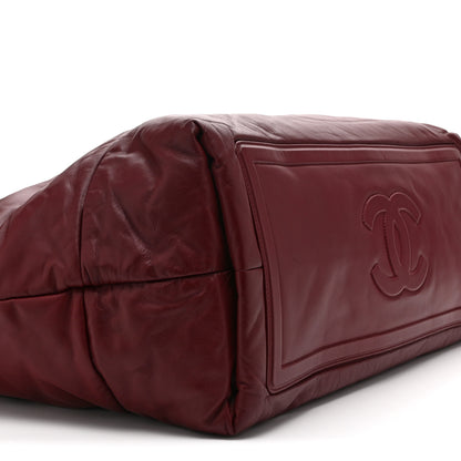 Chanel Lambskin Quilted Extra Large Coco Cocoon Reversible Tote Burgundy 9 of 10