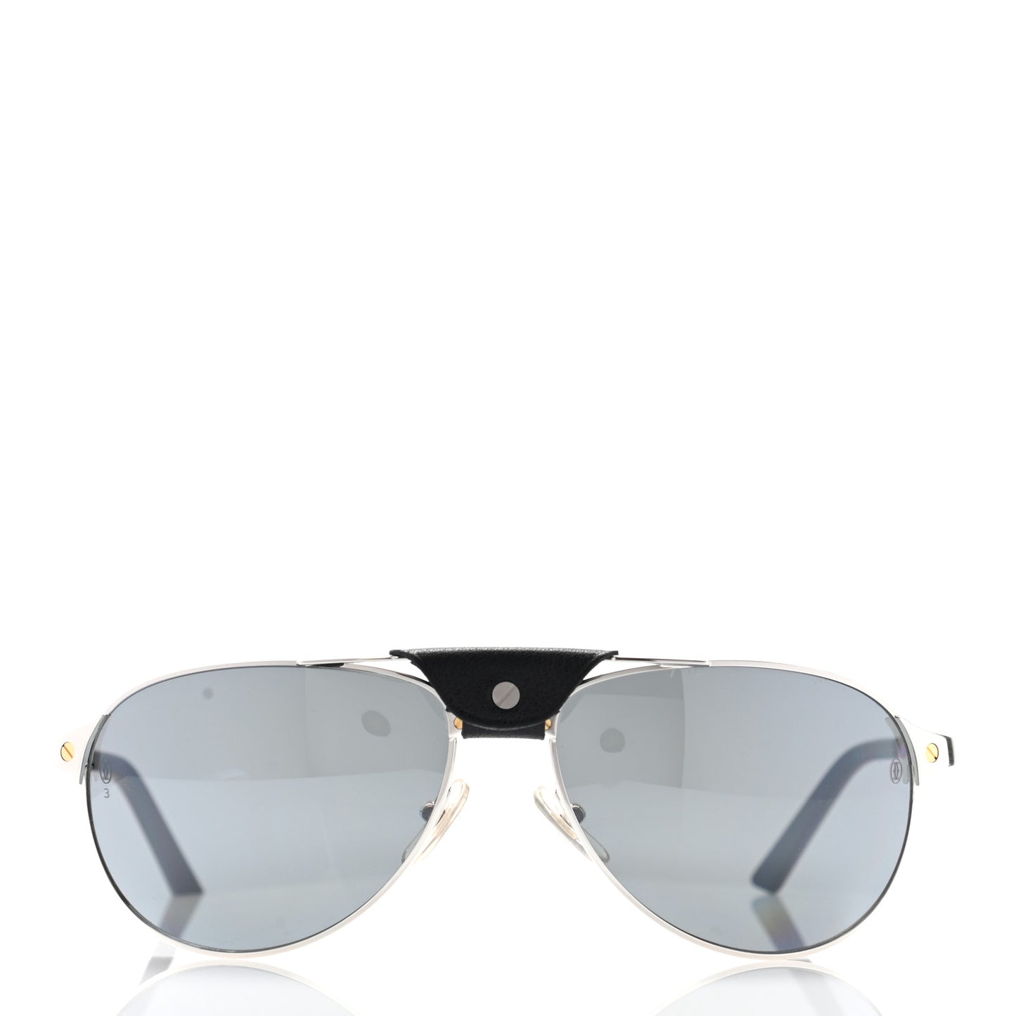 Santos de Cartier 135 Sunglasses Silver Black